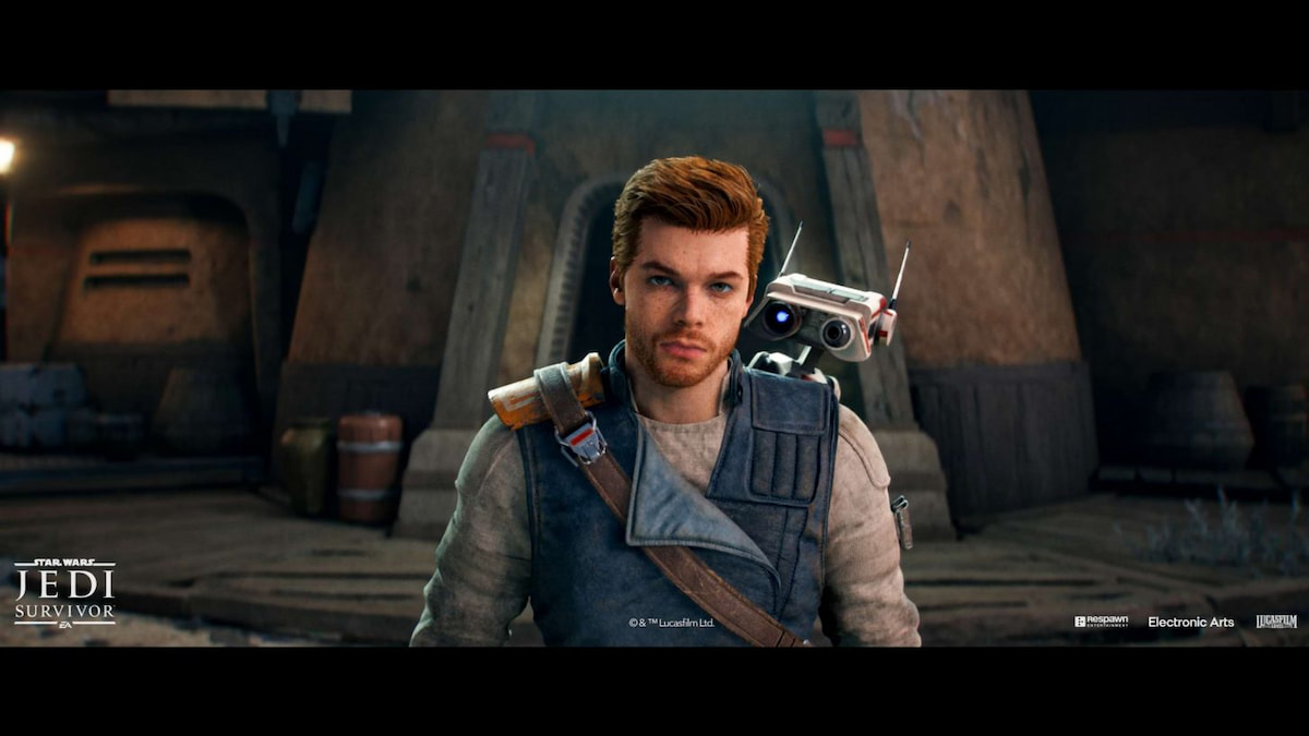 Cal Kestis from Star Wars: Jedi Survivor looking at the camera