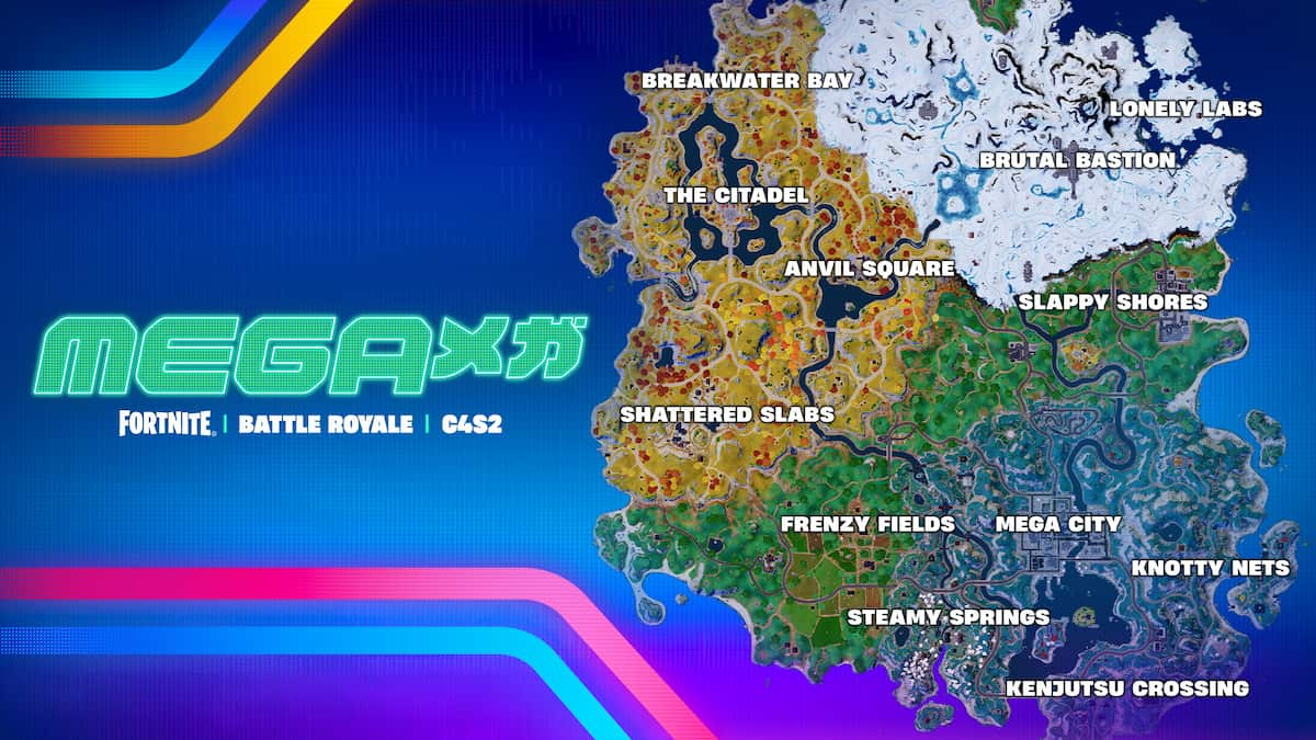 The Fortnite island map for Chapter 4 Season 2.