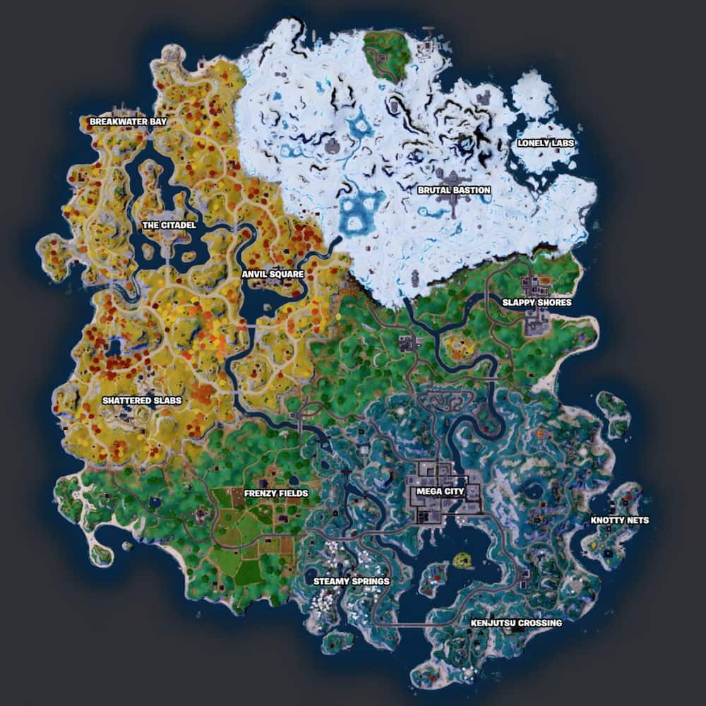 Fortnite Chapter 4 Season 2 introduces new POI (Points of Interest) on the map, including Mega City, Steamy Springs, Kenjutsu Crossing, and Knotty Nets. These locations offer unique terrain, structures, and loot opportunities for players to explore and battle in.