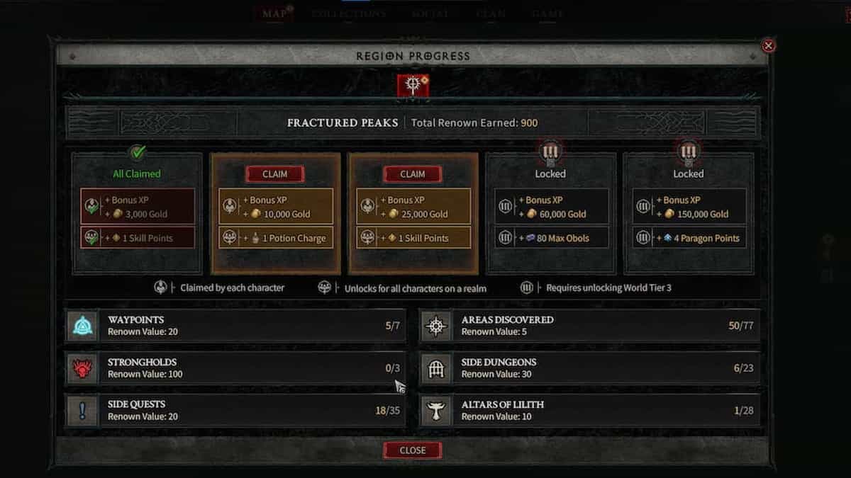 diablo 4 renown menu