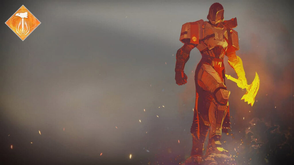 Image of Rage of Apollo in Destiny 2, a powerful ultimate ability that summons a flaming sword to strike down enemies with deadly force.