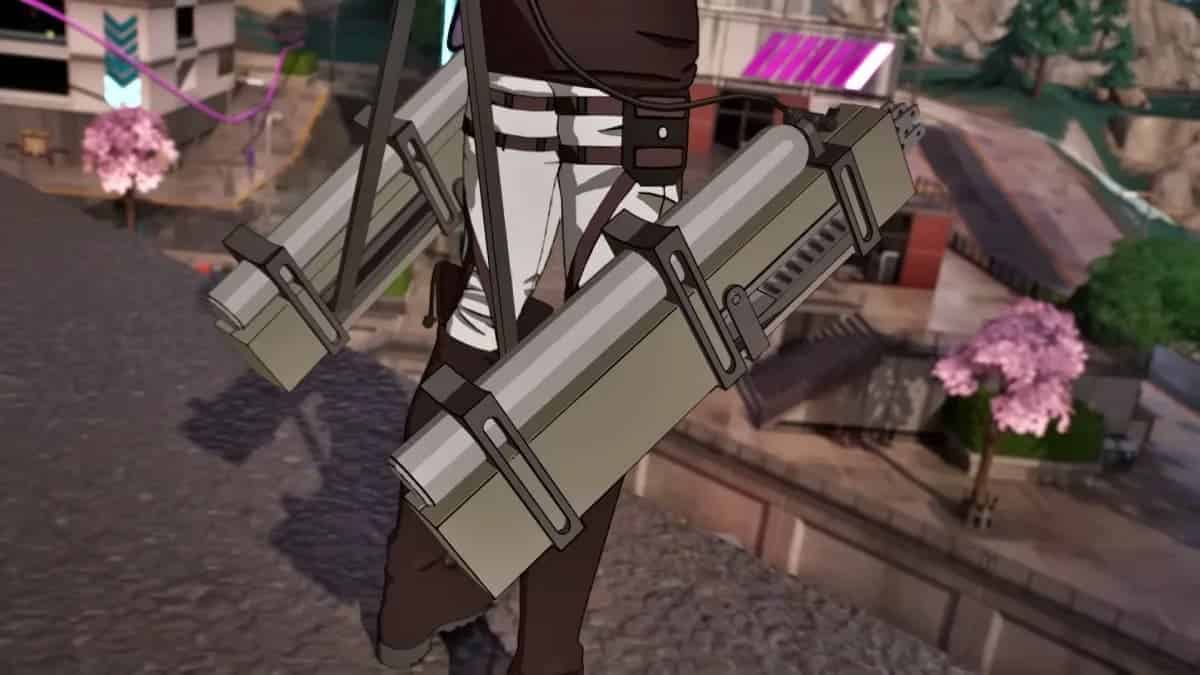 Image showing off ODM Gear from Attack on Titan in Fortnite