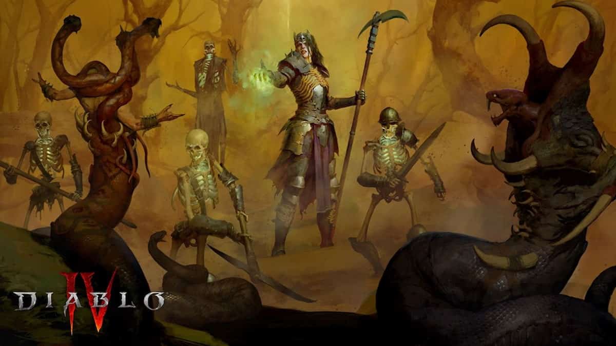 A promo image for the necromancer class in Diablo 4.