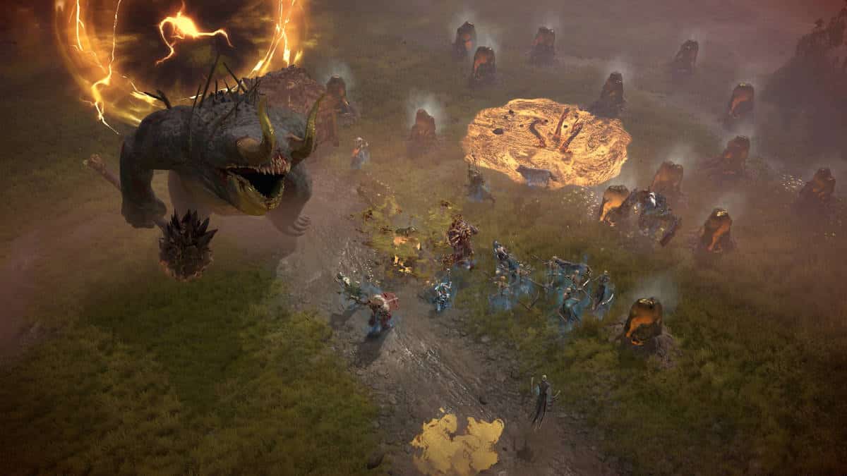 Fighting enemies in Diablo 4