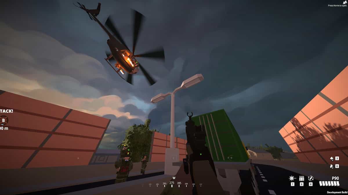 Image from the game BattleBit Remastered showing in-game image of a helicopter and other players.