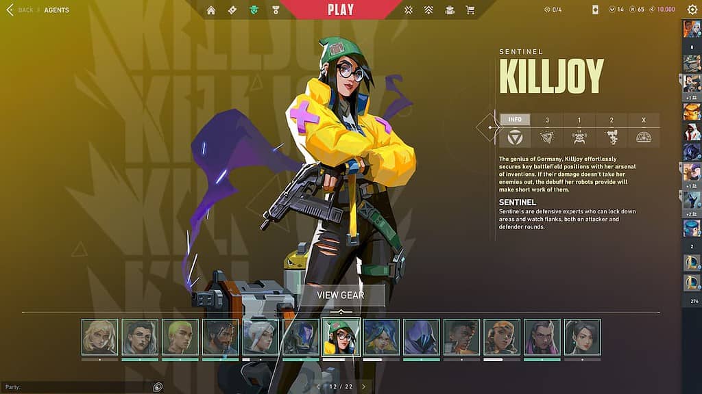 Best Sentinels agent killjoy profile in valorant