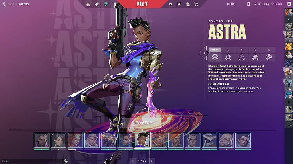 best controller agent Astra profile in valorant