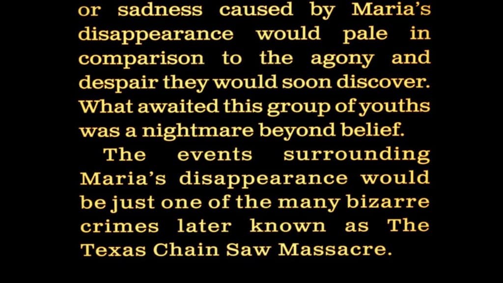 Narrative in Texas Chain Saw Massacre