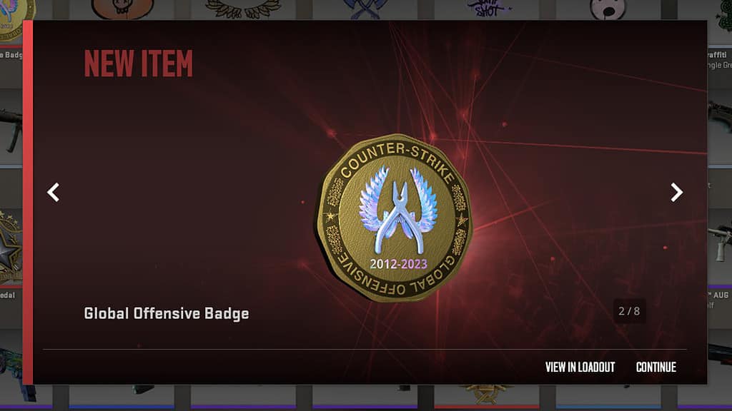 Image of the Global Offensive badge in CS2.