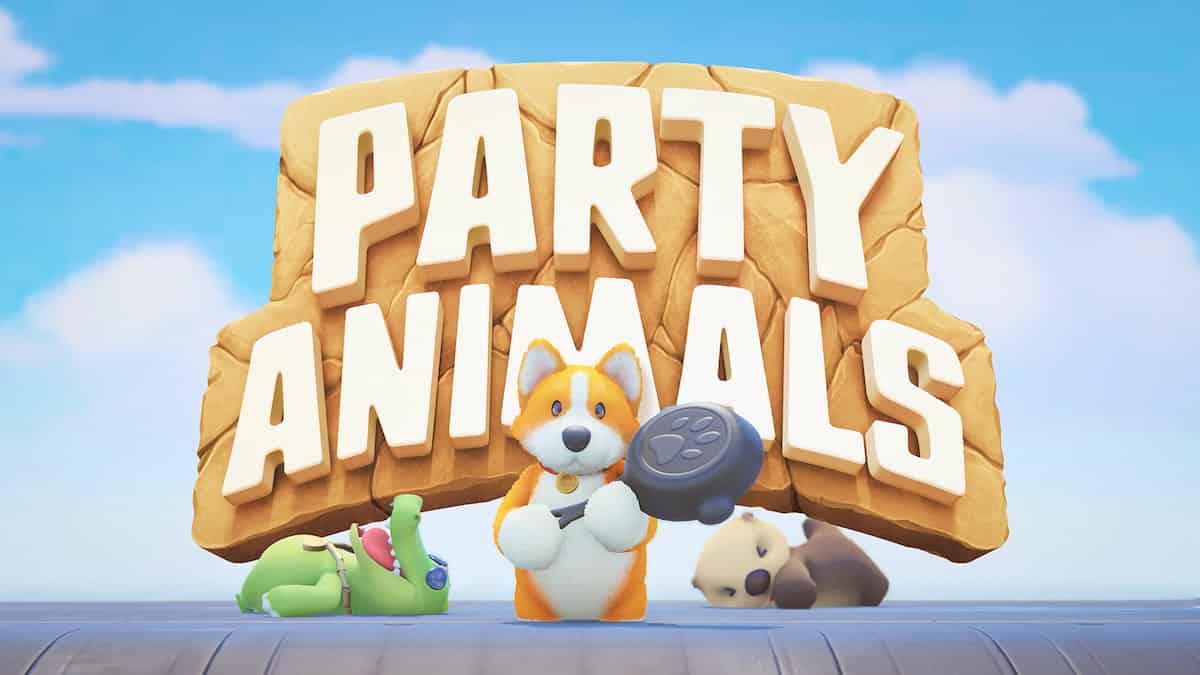 party animals press kit image with nemo the corgi holding a pan