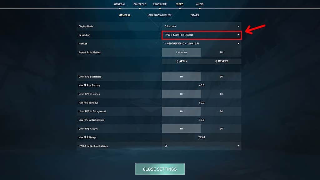 Valorant Screen Resolution Settings
