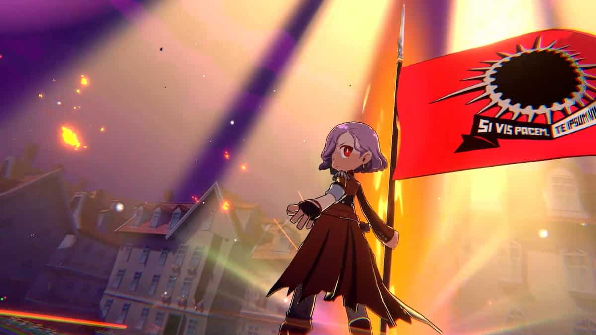 Persona 5 Tactics image of Erina holding a flag