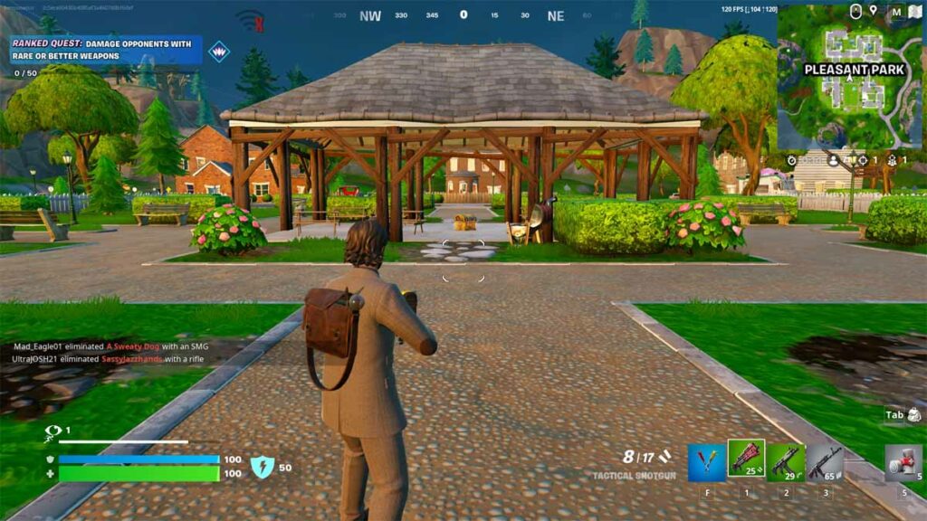 An image of Pleasant Park, one of the Fortnite Best POIs in the game.