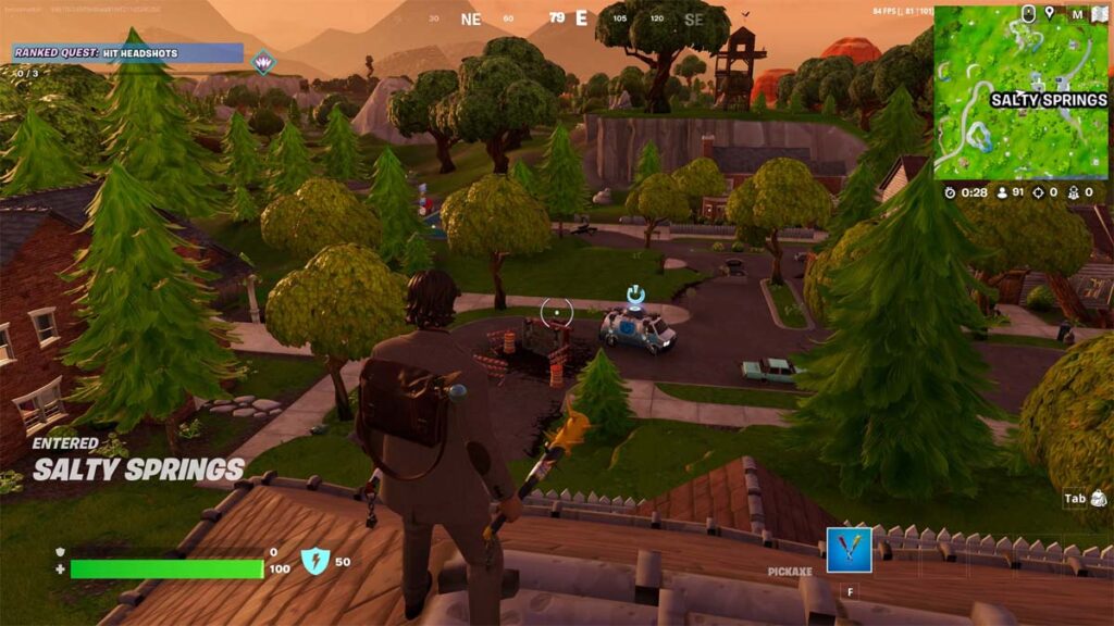 An image of Salty Springs location in Fortnite.