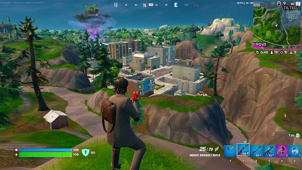 An image of Tilted Towers location in Fortnite.