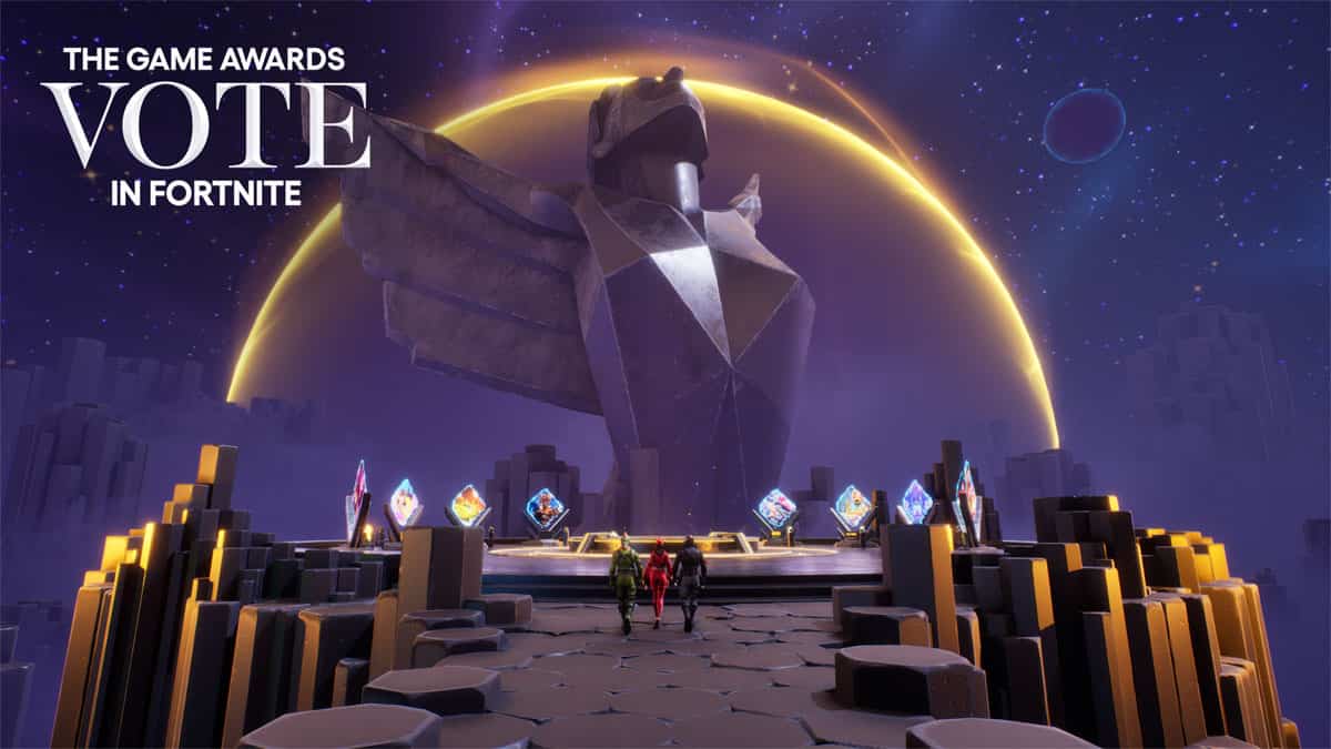 Official image of The Game Awards Vote in Fortnite island event.