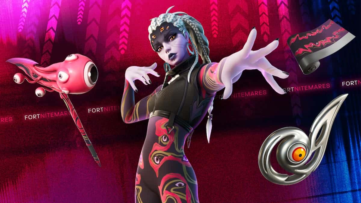 Fortnite image of Abyss, and her accompanying cosmetics