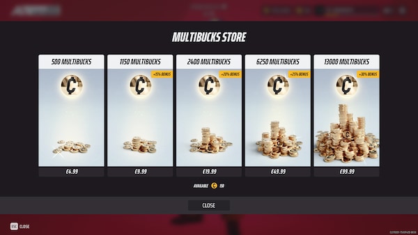 Screenshot of Multibucks purchase screen in The Finals