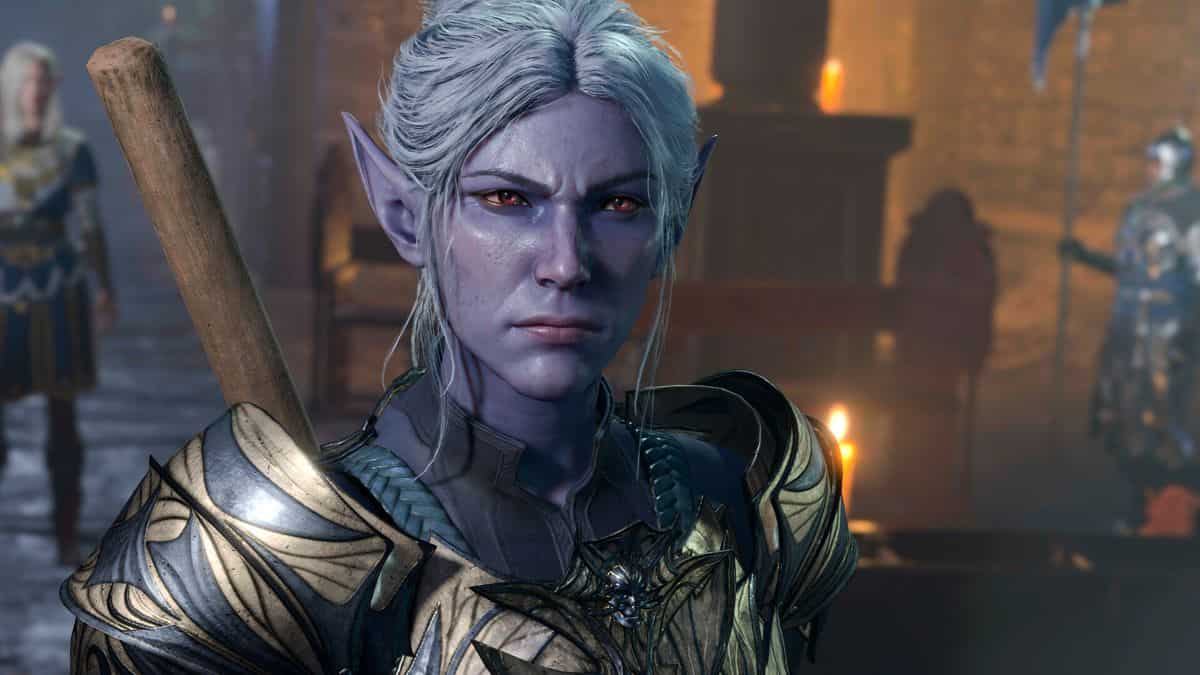 Minthara stands with a stern look in Baldur's Gate 3