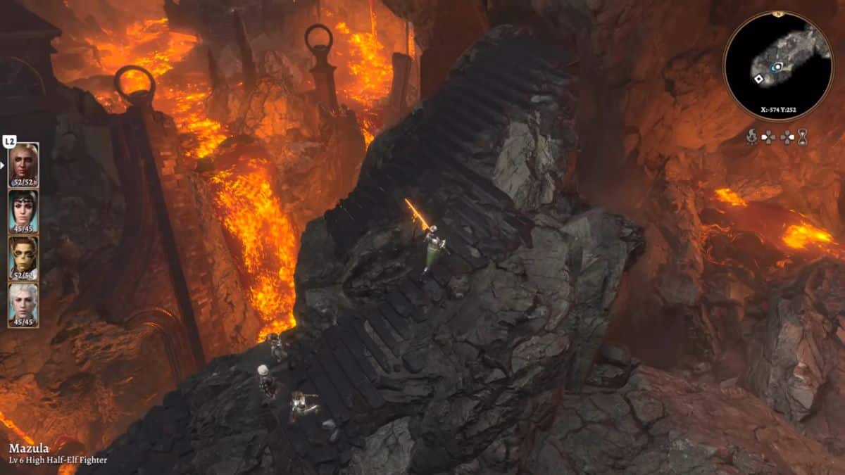 Player scales a rocky crag in Baldur's Gate 3