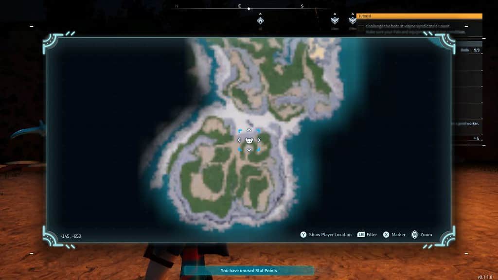 Lunaris' location pinpointed on the map in Palworld