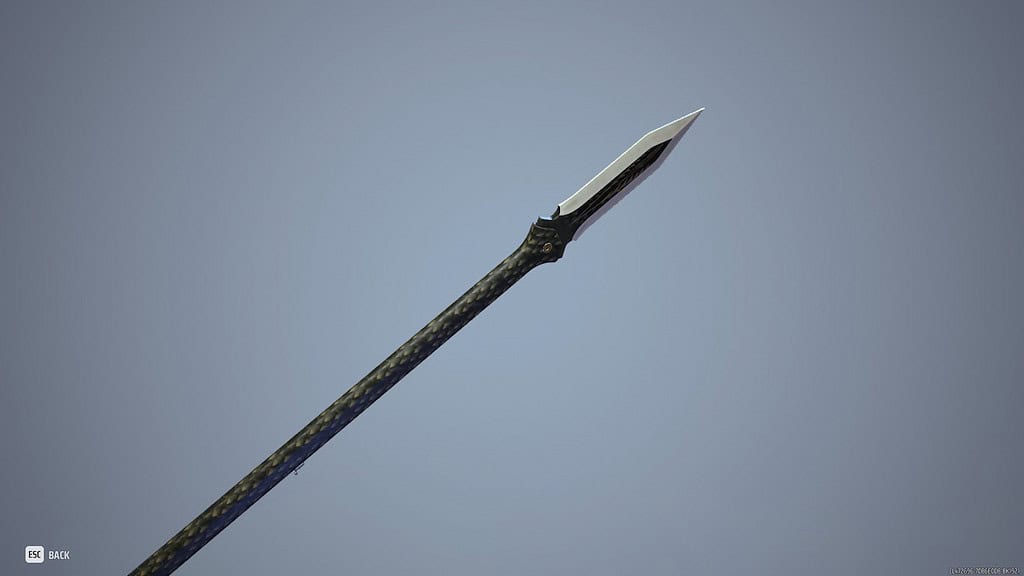 Screenshot of a Dragon Skin Polearm skin in The Finals