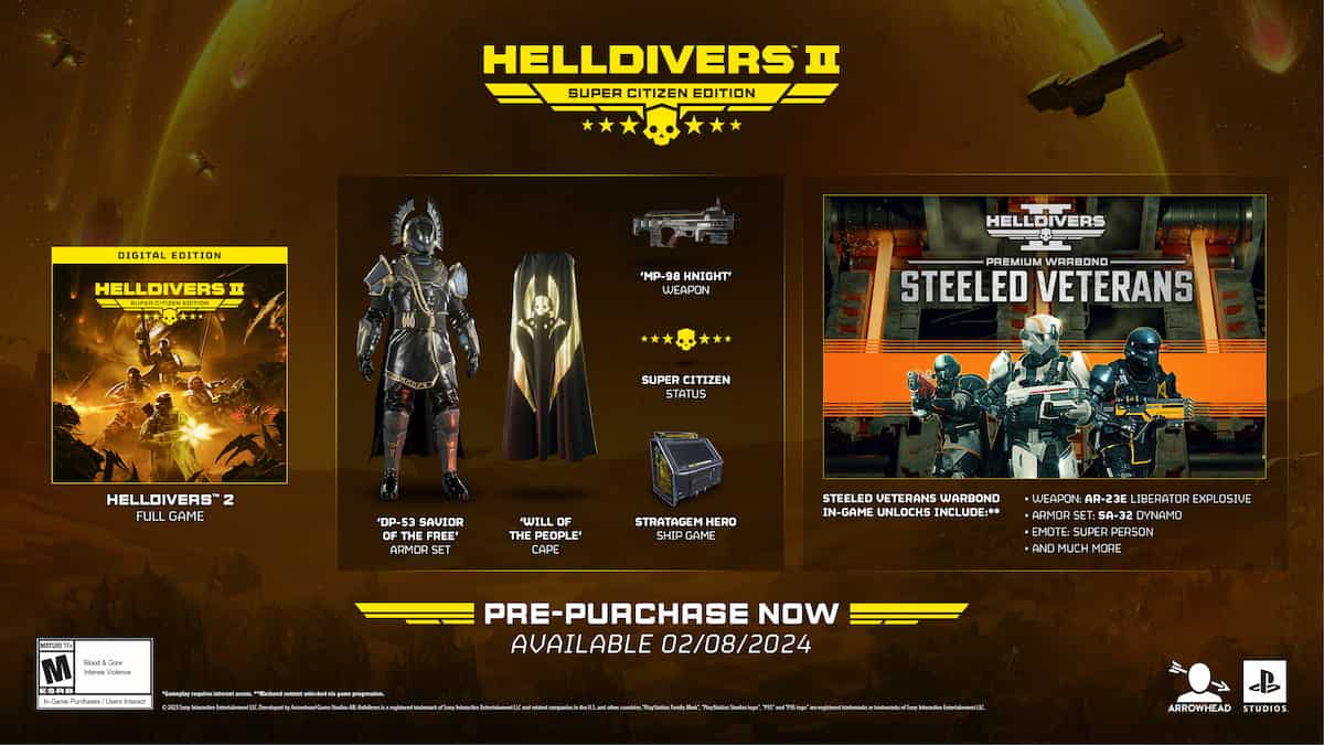 Helldivers 2 image of Super Citizen edition contents