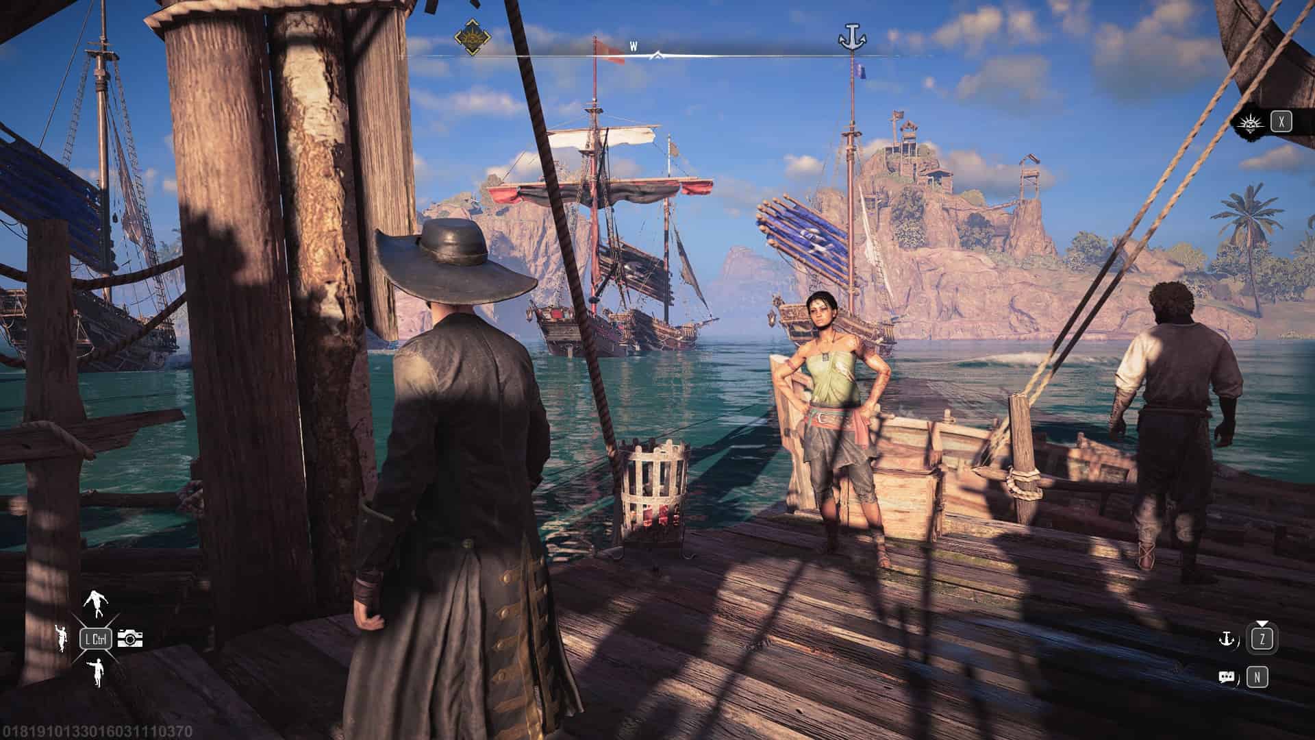 Skull and Bones screenshot of the ship's deck and the main character