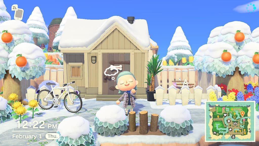 Player thinks about where to place log stakes in Animal Crossing: New Horizons