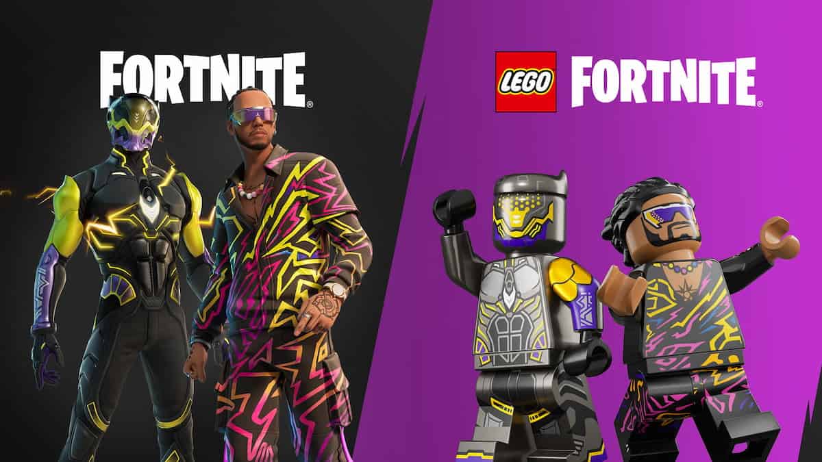 LEGO Fortnite image of new skins getting a LEGO style