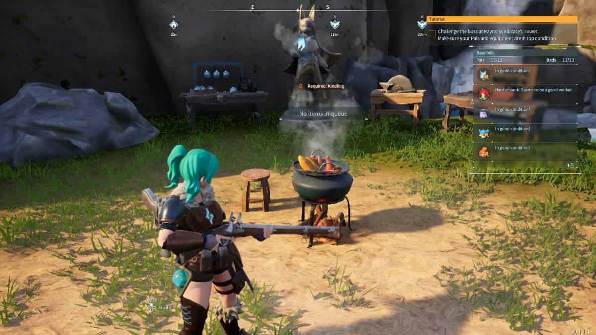 Player interacts with the cooking pot in Palworld