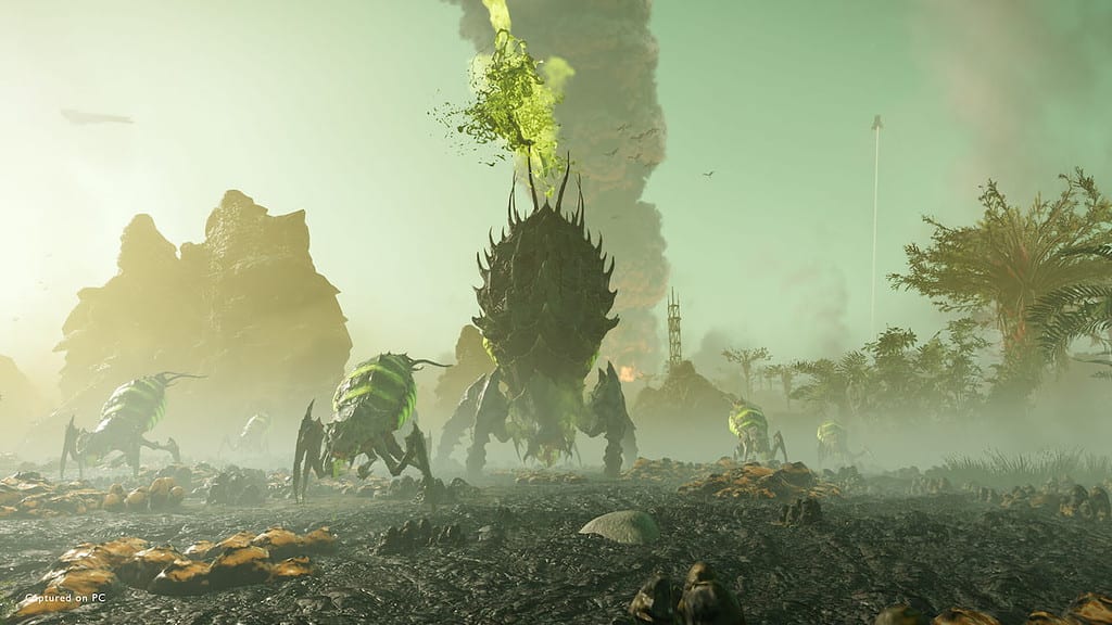 Helldivers 2 image of alien bugs