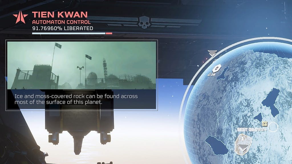 Helldivers 2 screenshot of Tien Kwan planet's description