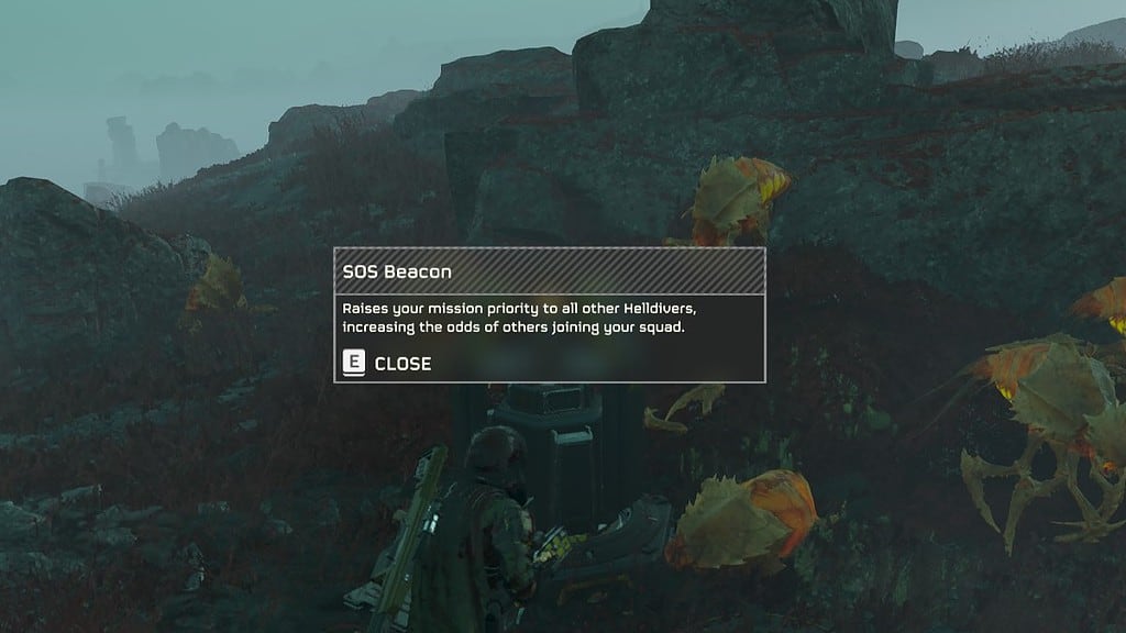 Helldivers 2 screenshot of the SOS Beacon description