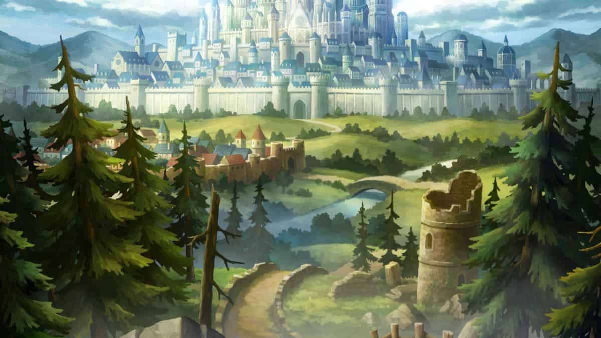 Wide shot of the Cornia kingdom in Unicorn Overlord