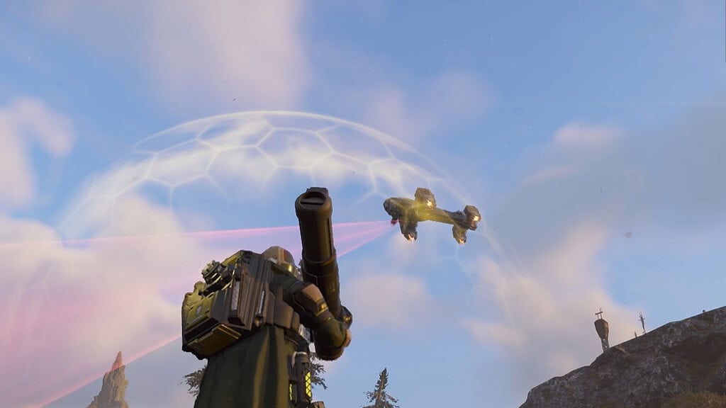 Helldivers 2 image of an Automaton Gunship