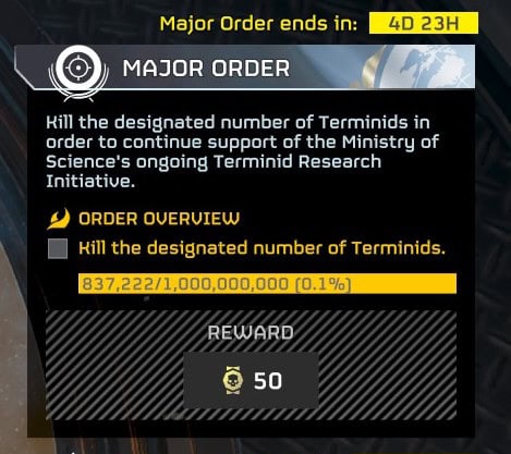 Helldivers 2 major order objective