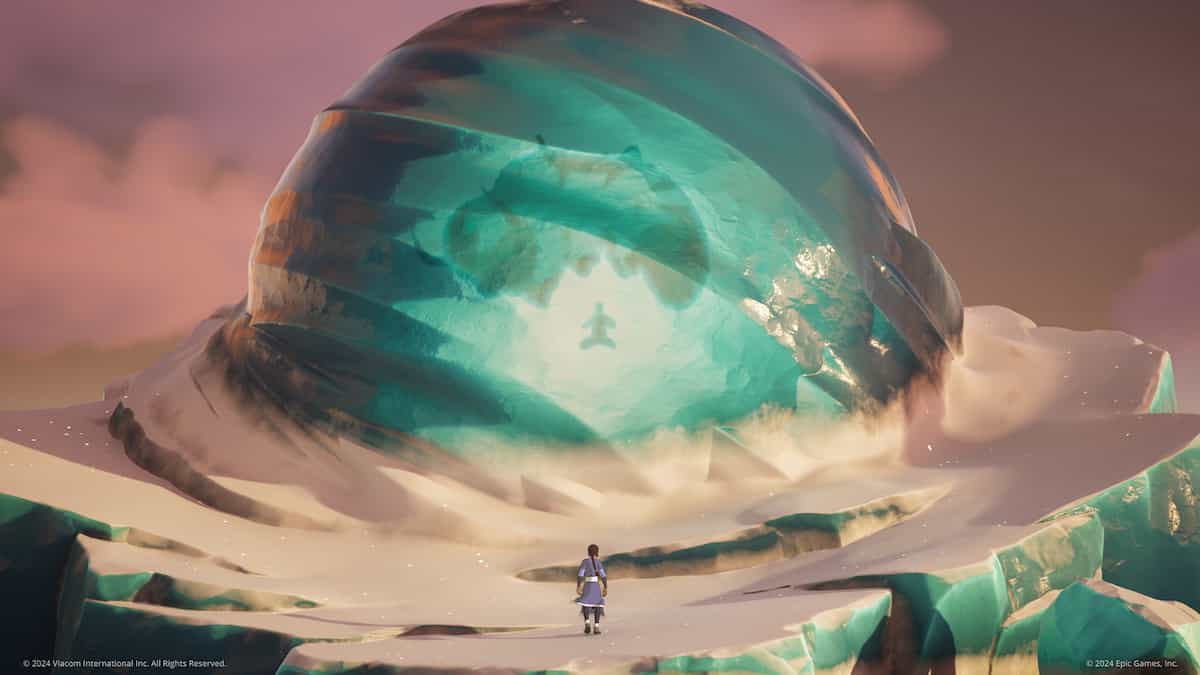 Fortnite image of Katara approaching an iceberg