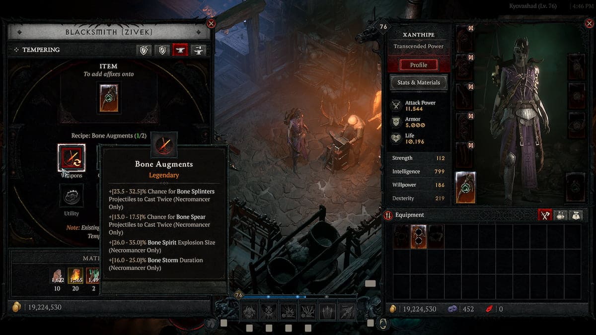 Diablo 4 Season 4 image of adding affixes