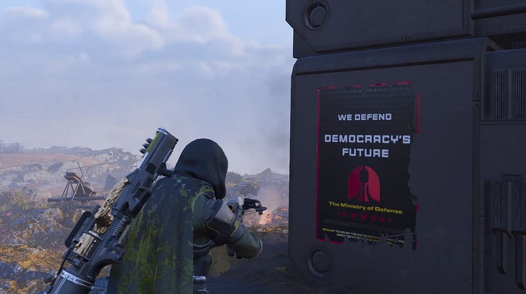 Helldivers 2 poster defend democracy future