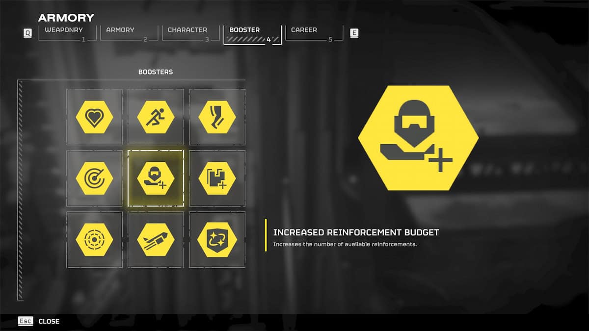 Helldivers 2 image of the Increased Reinforcement Budget Booster in the armory