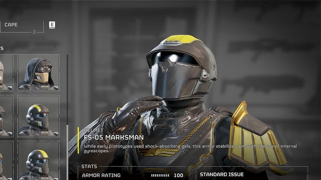 Helldivers 2 Helmet marksman