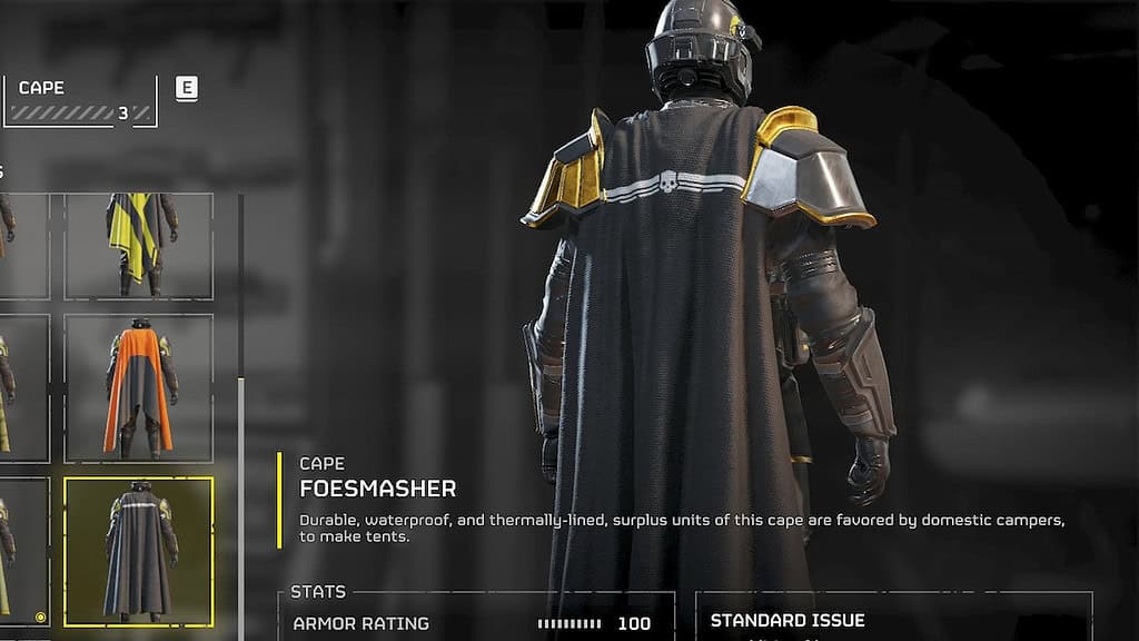 Helldivers 2 foesmasher starter cape