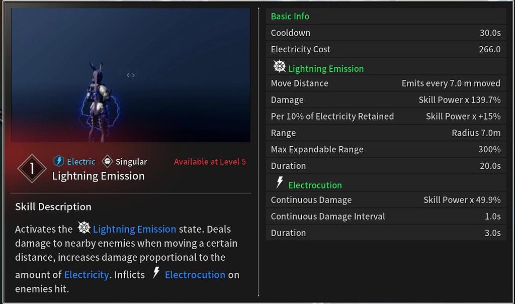 The First Descendant Bunny's Ability Lightning Emission decription