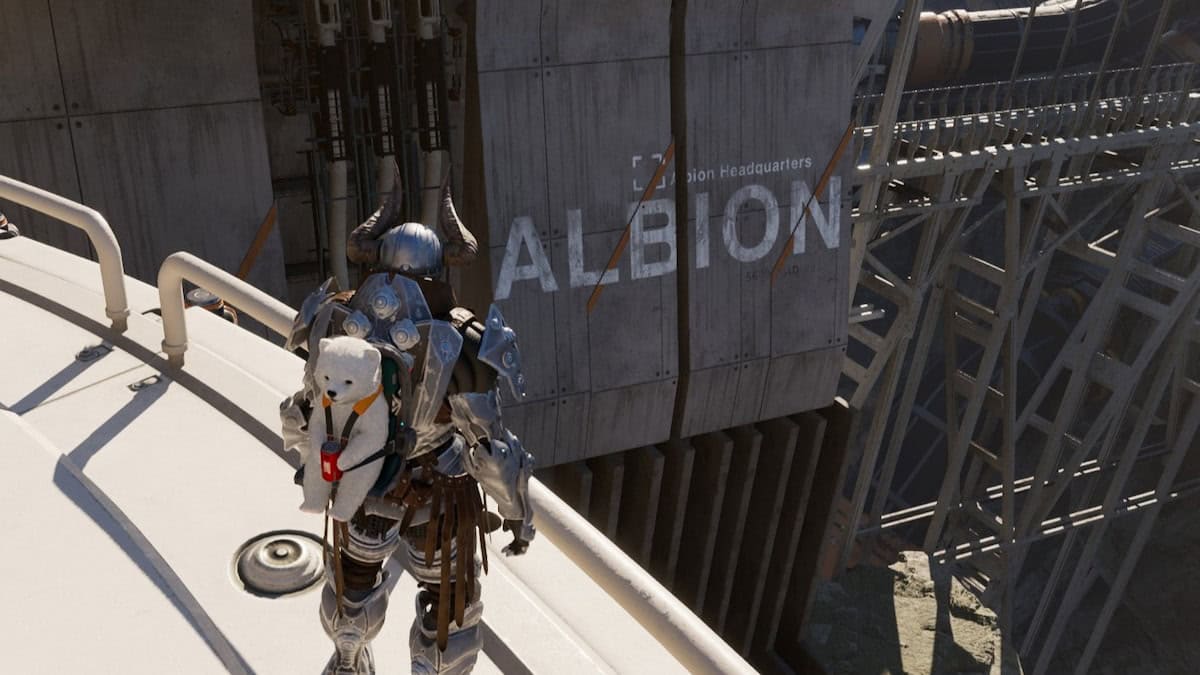 Ajax stares at the Albion sign in The First Descendant