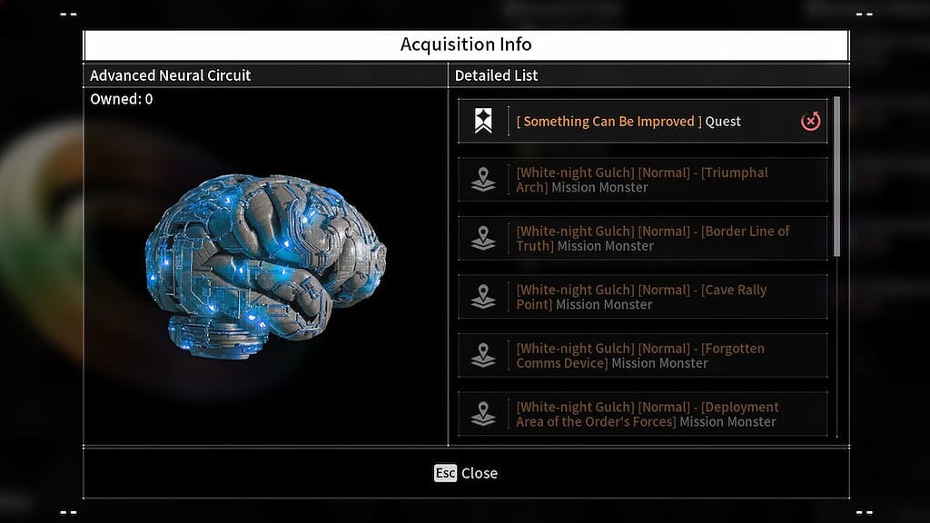 The First Descendant Advanced Neural Circuit