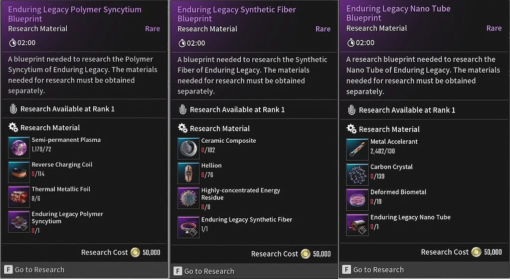 The First Descendant Enduring Legacy materials and weapon parts