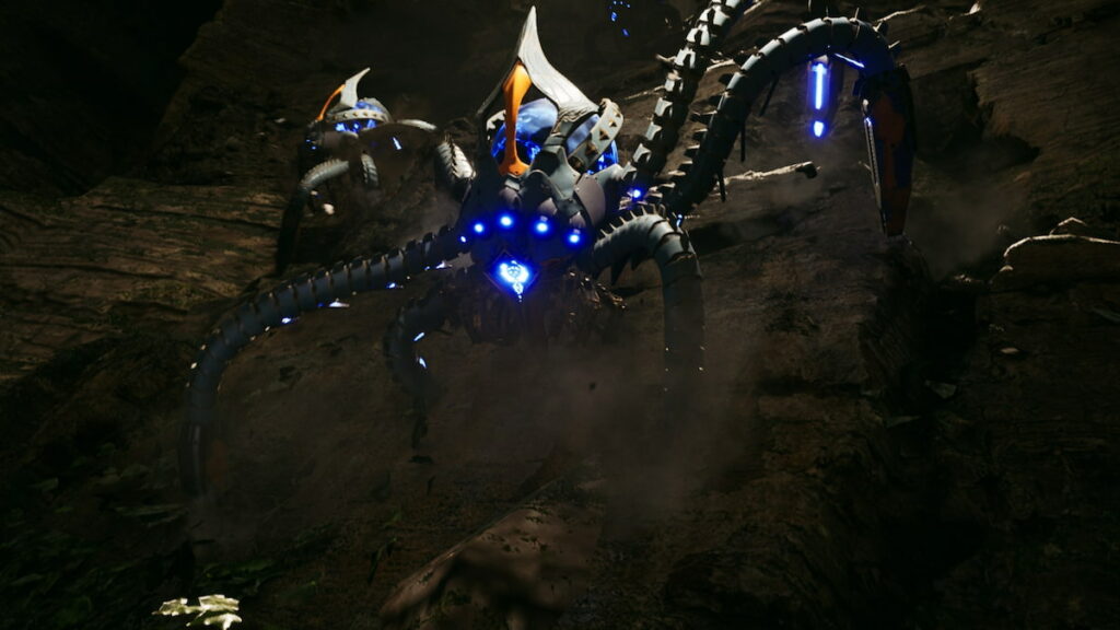 The First Descendant farseer drone with glowing blue lighs