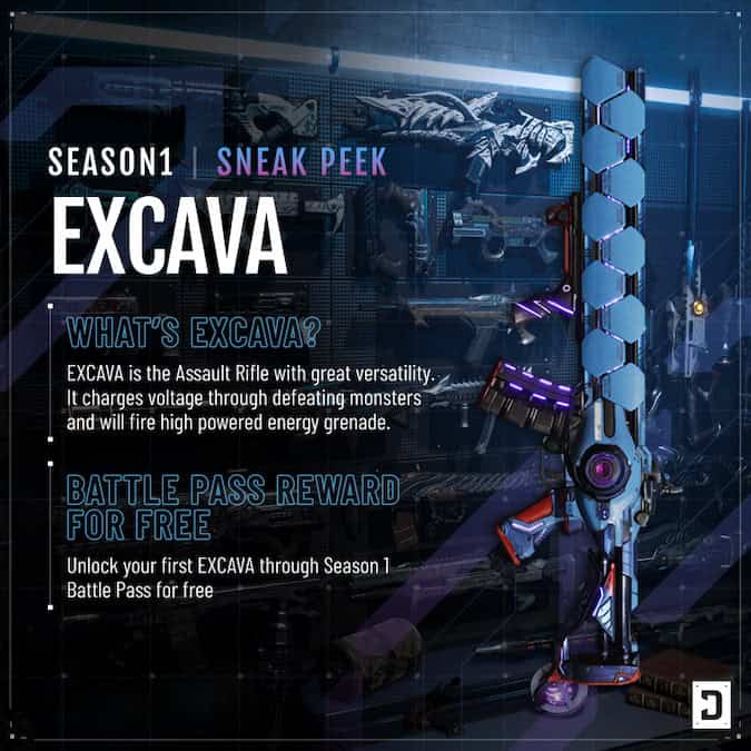 The First Descendant image of the new Excava gun