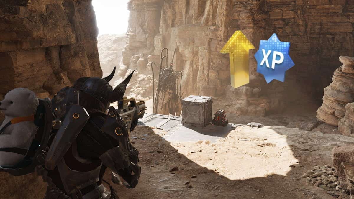 The First Descendant Ajax aiming with XP boost symbol